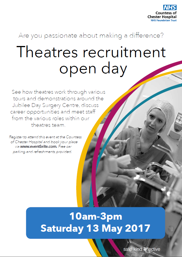 NHS Theatres Recruitment Open Day 2017 Poster