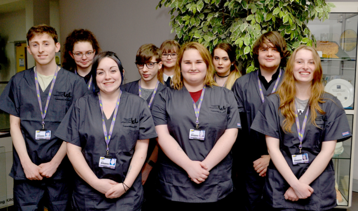 Wirral Met Science Traineeship team group photo at the Royal Liverpool Hospital