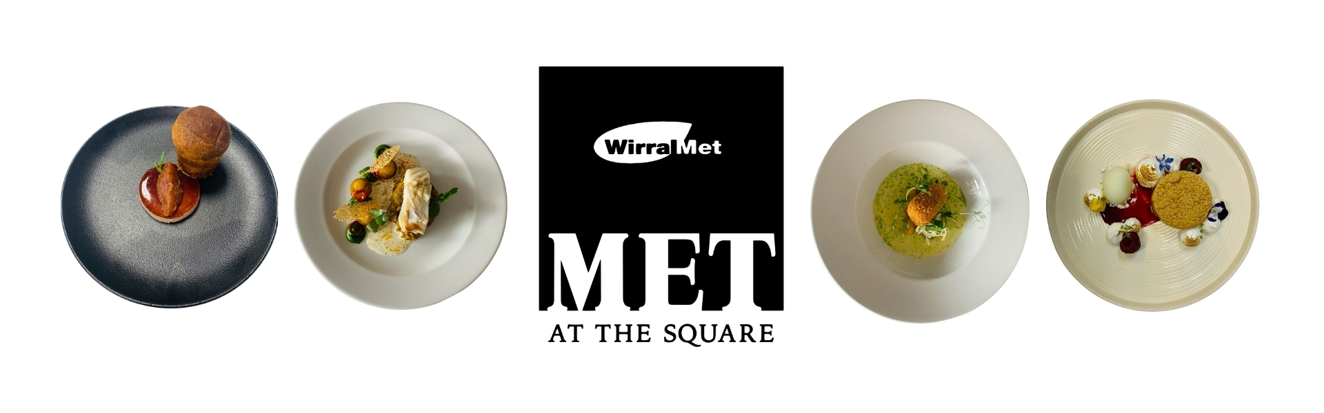 met at the square food and logo