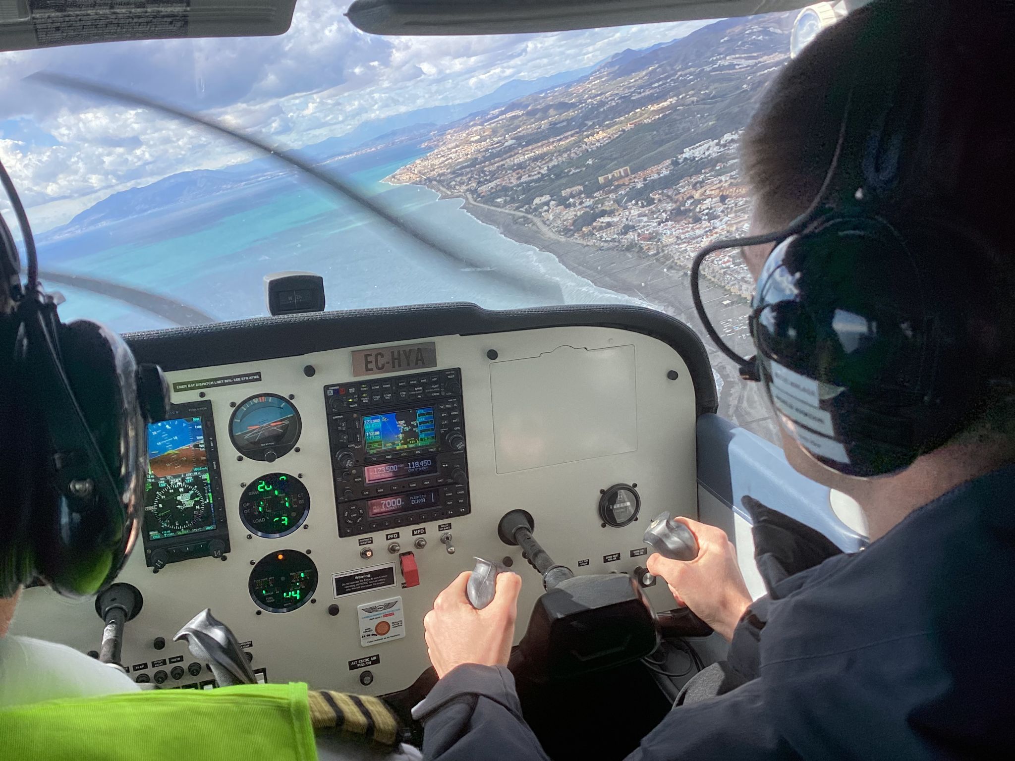 Student Inside Aeroplane