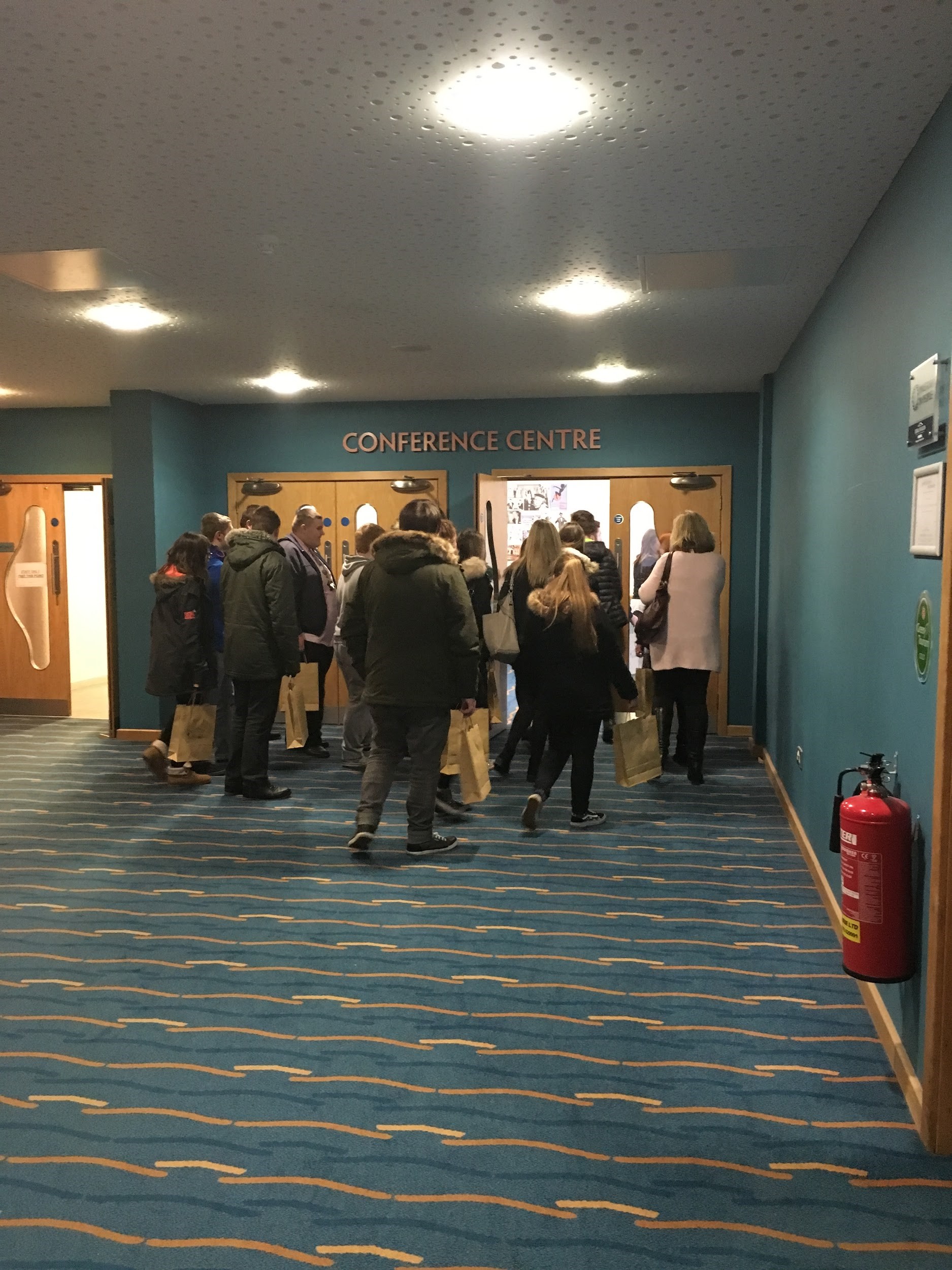 Travel and Tourism, and Catering Students on a familiarisation tour around the Floral Pavilion Conference Centre for Visitor Economy Week 2017