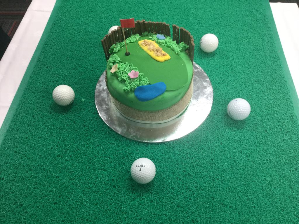 Cake made by Laura Robinson from Prenton High School with the theme of golf for the Bake Off 2017