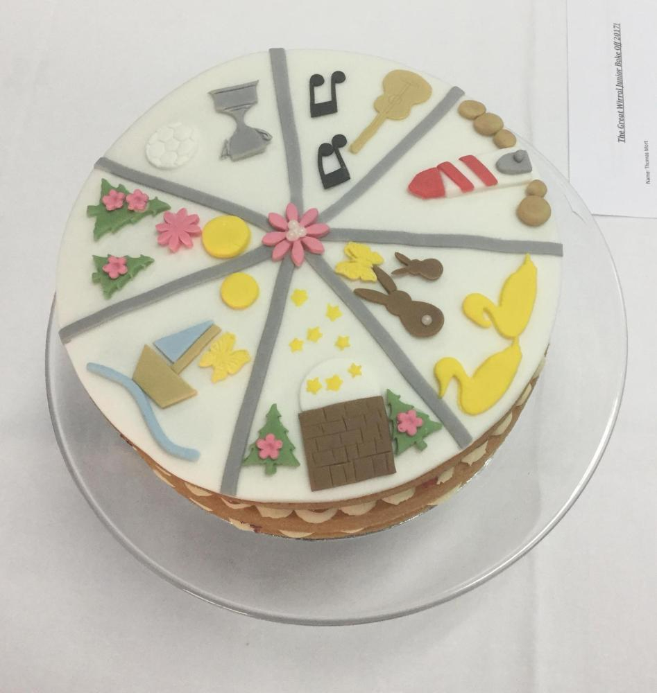 Winning cake made by Thomas Mort from Bebington High School named the Seven Wonders of the Wirral for the Bake Off 2017