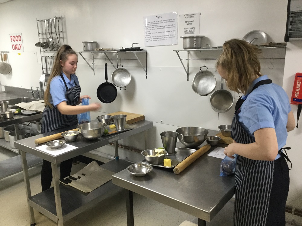 West Kirby Grammar School baking in a Pastry Masterclass at Wirral Met College