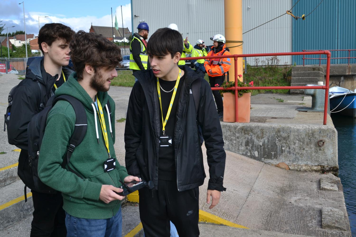 Students controlling the WasteShark