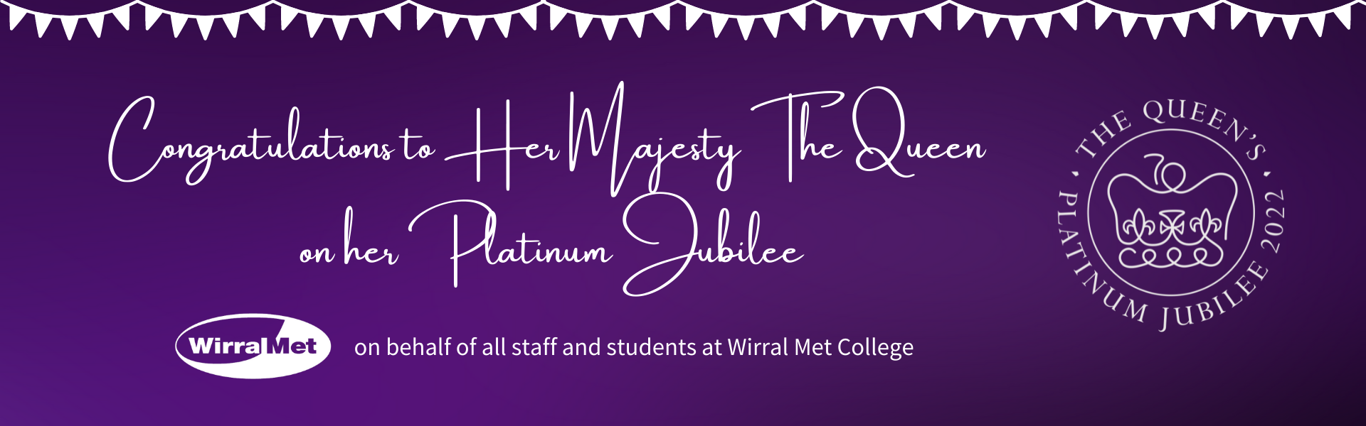 the Queen's platinum jubilee website banner