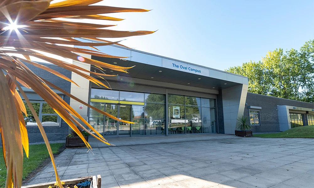 The Oval campus from the outside