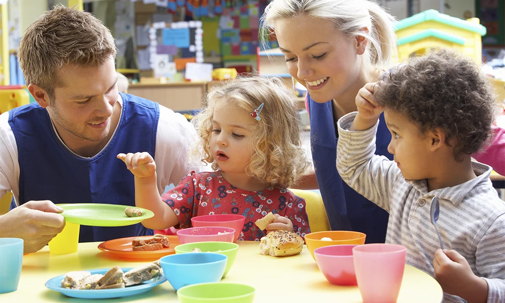Adult childcare students working placements