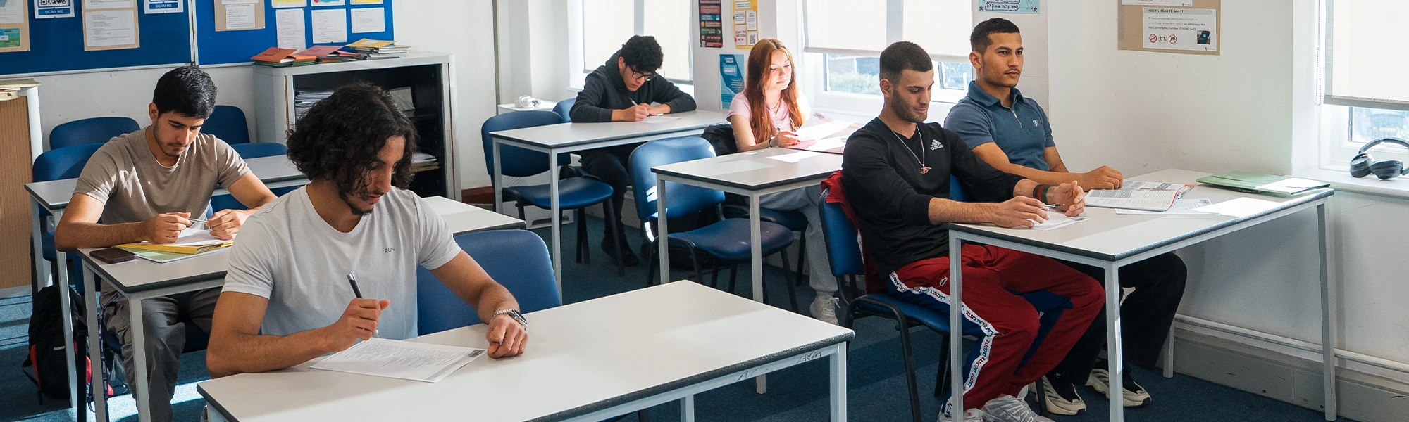 Students sat in a classroom