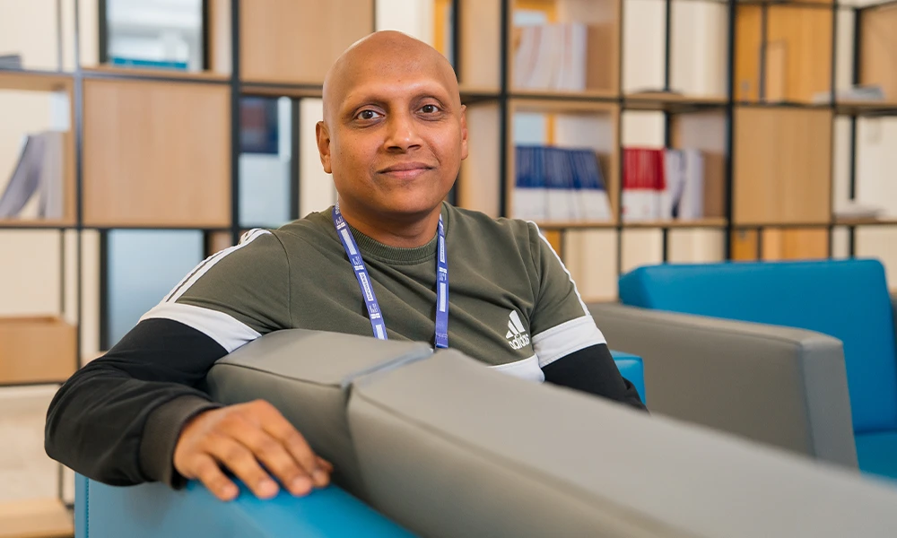 Man smiling direct into the camera