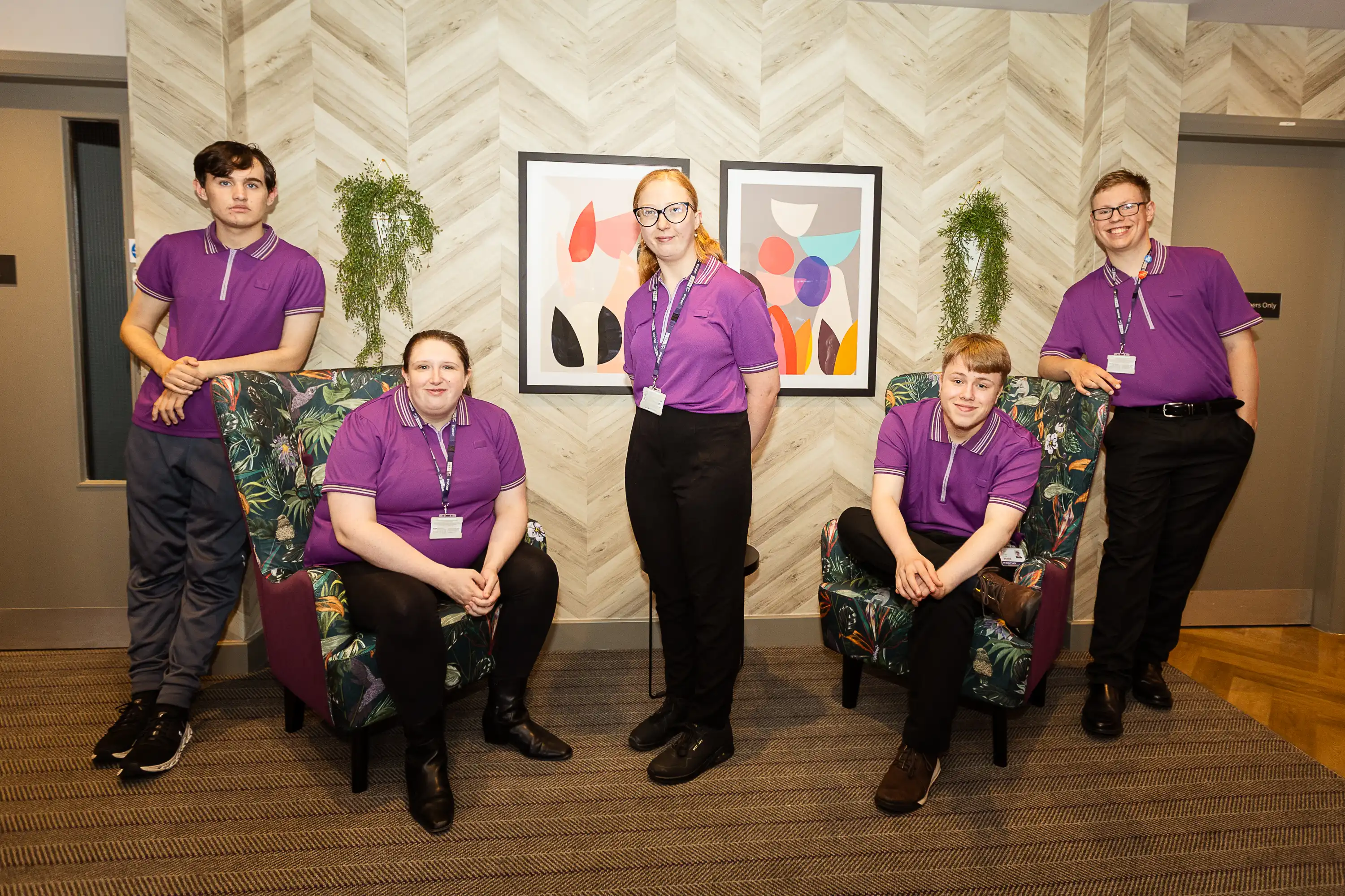 Wirral Met SEND students inside Wirral Met Premier Inn training facility
