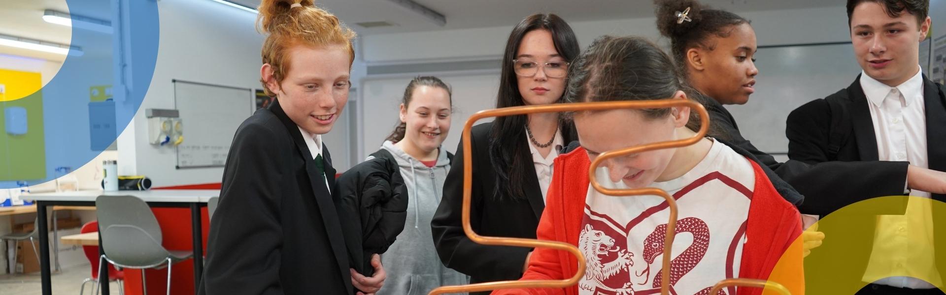 wirral met college students completing electricity game