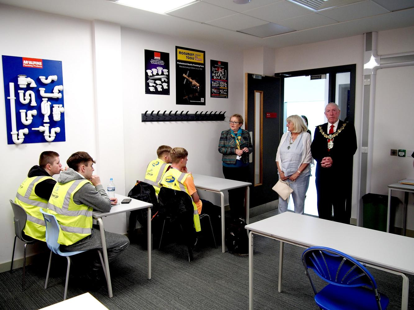 The visit included a tour of Wirral Waters construction campus