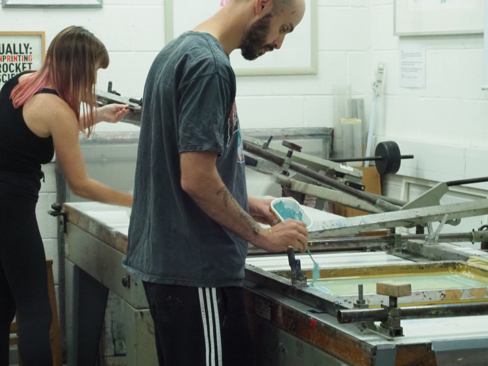 Printmakers Emily Lansley and Andrew Berry took part in Wirral Met's first printmaking residency.