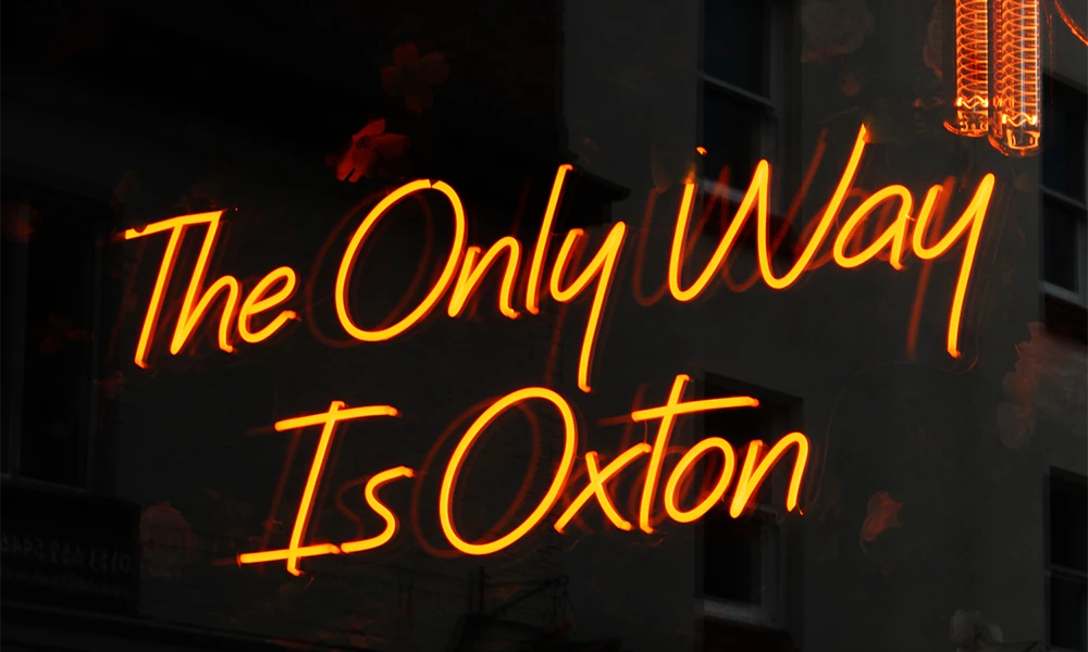 The only way is oxton in LED Text