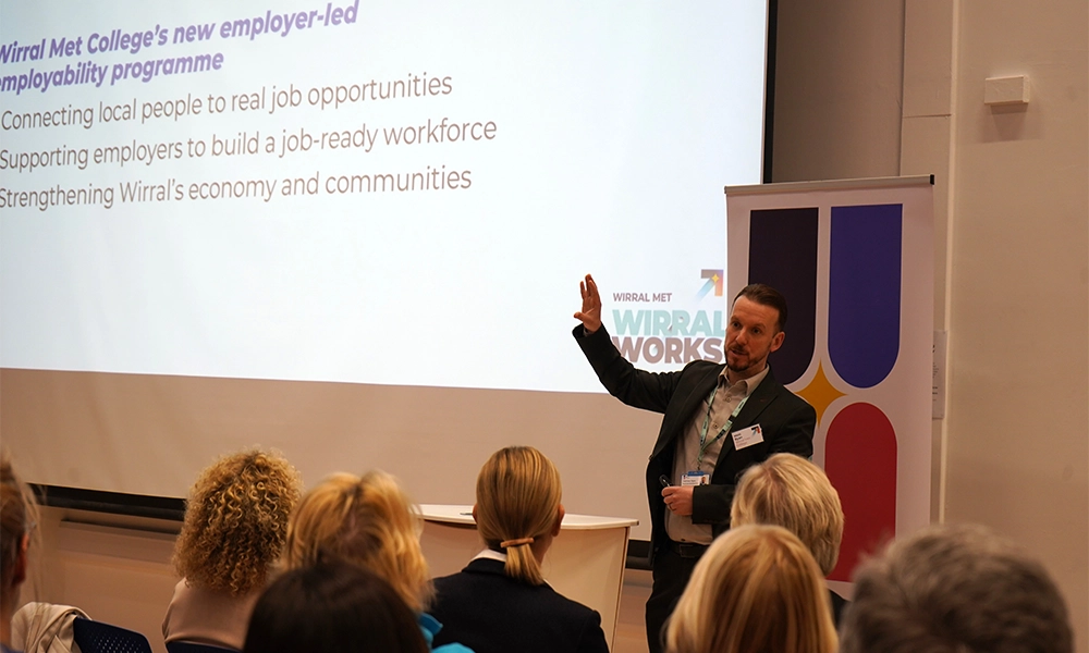 Head Of Business Development Matt Ryan Delivering A Presentation During The Wirral Works Launch Event