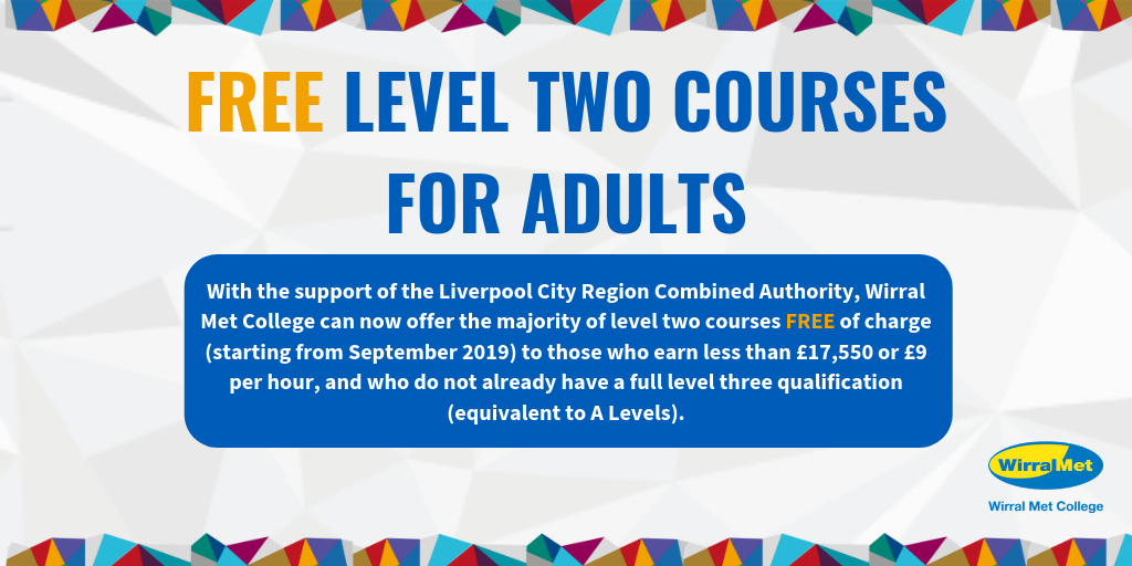 Free level 2 courses for adults poster