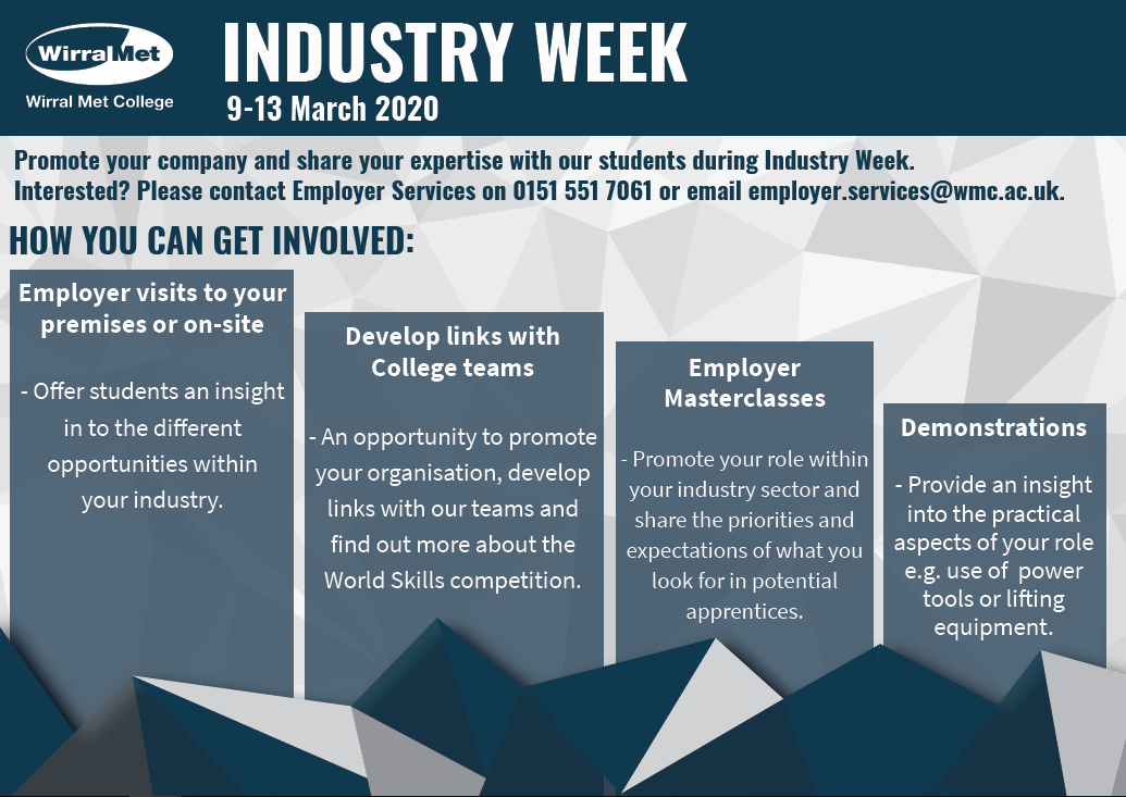 Wirral Met is hosting an Industry Week on 9th-13th March 2020